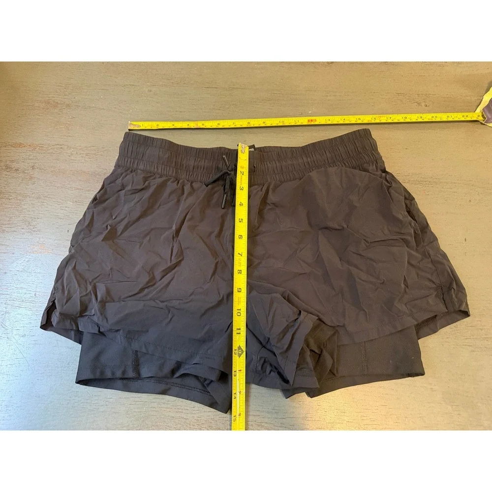 Spyder Active Womens Black 2-in-1 Running Shorts Built-in Liner Large RN63619